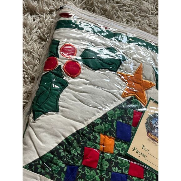 Vintage American Pacific Christmas Hand Quilted Patchwork /Wall Hang 50x60 New - Picture 6 of 8